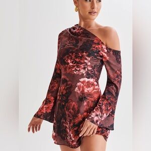 Meshki Nikita Long Sleeve Mini Dress - Peony Print